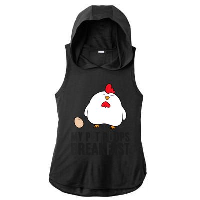 Funny Chicken Lover My Pet Poops Breakfast Ladies PosiCharge Tri-Blend Wicking Draft Hoodie Tank