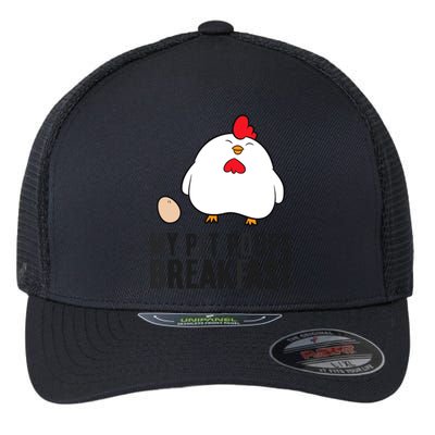 Funny Chicken Lover My Pet Poops Breakfast Flexfit Unipanel Trucker Cap