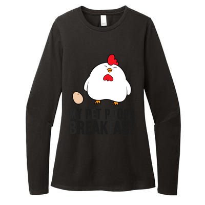 Funny Chicken Lover My Pet Poops Breakfast Womens CVC Long Sleeve Shirt