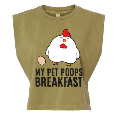 Funny Chicken Lover My Pet Poops Breakfast Garment-Dyed Women's Muscle Tee