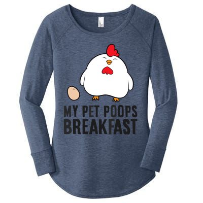 Funny Chicken Lover My Pet Poops Breakfast Women's Perfect Tri Tunic Long Sleeve Shirt