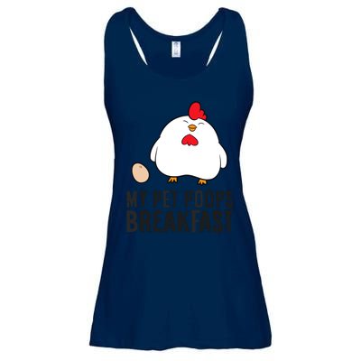 Funny Chicken Lover My Pet Poops Breakfast Ladies Essential Flowy Tank