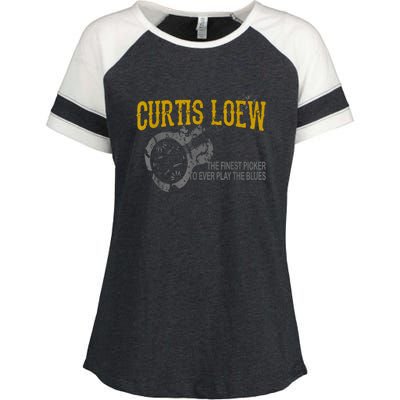 Funny Curtis Loew The Finest Picker To Ever Play The Blues Enza Ladies Jersey Colorblock Tee