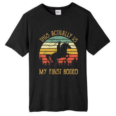 Funny Country Life Howdy This Actually Is My First Rodeo Tall Fusion ChromaSoft Performance T-Shirt