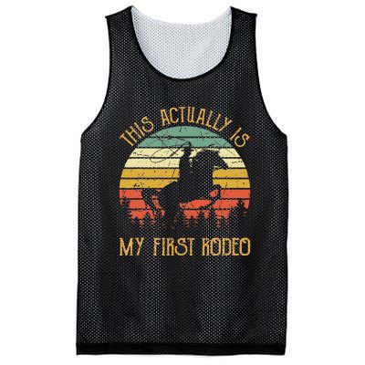 Funny Country Life Howdy This Actually Is My First Rodeo Mesh Reversible Basketball Jersey Tank