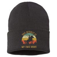 Funny Country Life Howdy This Actually Is My First Rodeo Sustainable Knit Beanie