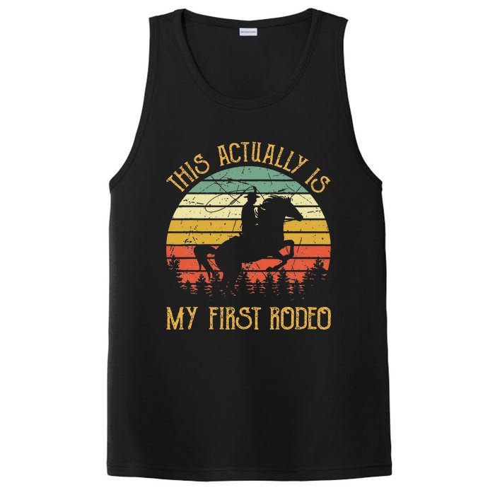 Funny Country Life Howdy This Actually Is My First Rodeo PosiCharge Competitor Tank