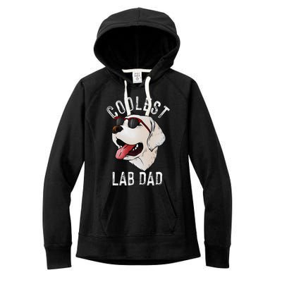 Funny Coolest Lab Dad Gift For White Labrador Dog Lover Women's Fleece Hoodie