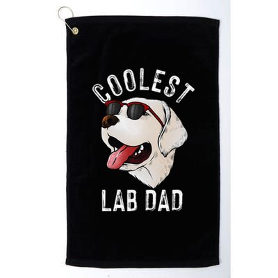 Funny Coolest Lab Dad Gift For White Labrador Dog Lover Platinum Collection Golf Towel