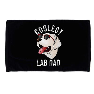 Funny Coolest Lab Dad Gift For White Labrador Dog Lover Microfiber Hand Towel