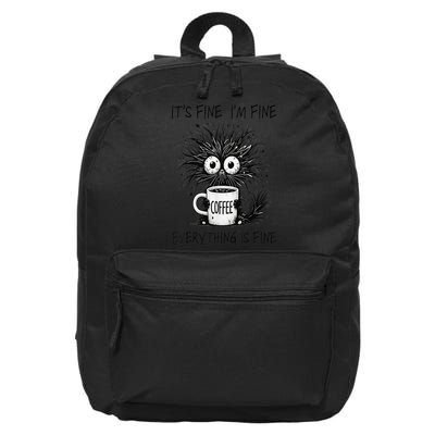 Funny Cat Lover Its Fine Im Fine Everything Is Fine 16 in Basic Backpack