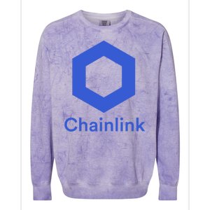 Funny Chainlink LINK Chainlink Blue Funny Chainlink Crypto Chainlink Merch Colorblast Crewneck Sweatshirt