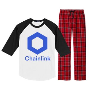 Funny Chainlink LINK Chainlink Blue Funny Chainlink Crypto Chainlink Merch Raglan Sleeve Pajama Set