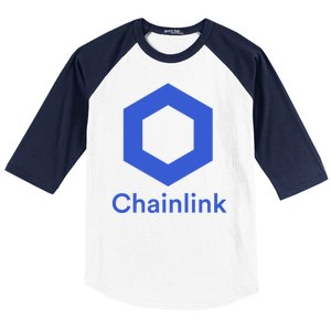 Funny Chainlink LINK Chainlink Blue Funny Chainlink Crypto Chainlink Merch Baseball Sleeve Shirt