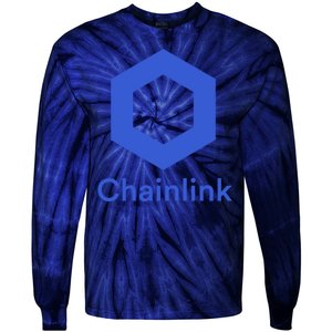 Funny Chainlink LINK Chainlink Blue Funny Chainlink Crypto Chainlink Merch Tie-Dye Long Sleeve Shirt