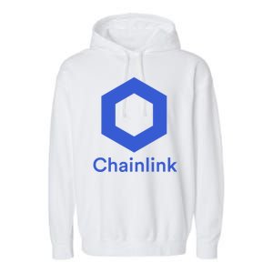 Funny Chainlink LINK Chainlink Blue Funny Chainlink Crypto Chainlink Merch Garment-Dyed Fleece Hoodie