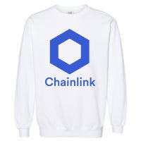 Funny Chainlink LINK Chainlink Blue Funny Chainlink Crypto Chainlink Merch Garment-Dyed Sweatshirt