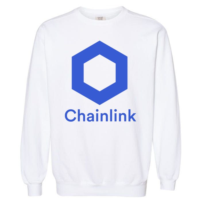 Funny Chainlink LINK Chainlink Blue Funny Chainlink Crypto Chainlink Merch Garment-Dyed Sweatshirt