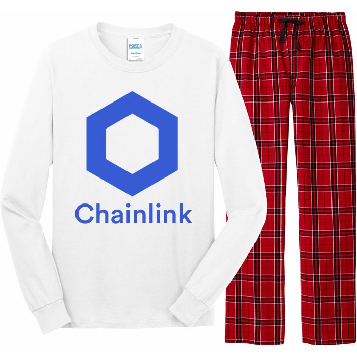 Funny Chainlink LINK Chainlink Blue Funny Chainlink Crypto Chainlink Merch Long Sleeve Pajama Set