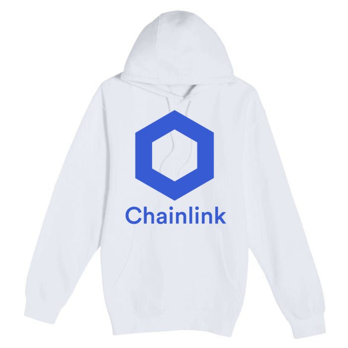 Funny Chainlink LINK Chainlink Blue Funny Chainlink Crypto Chainlink Merch Premium Pullover Hoodie