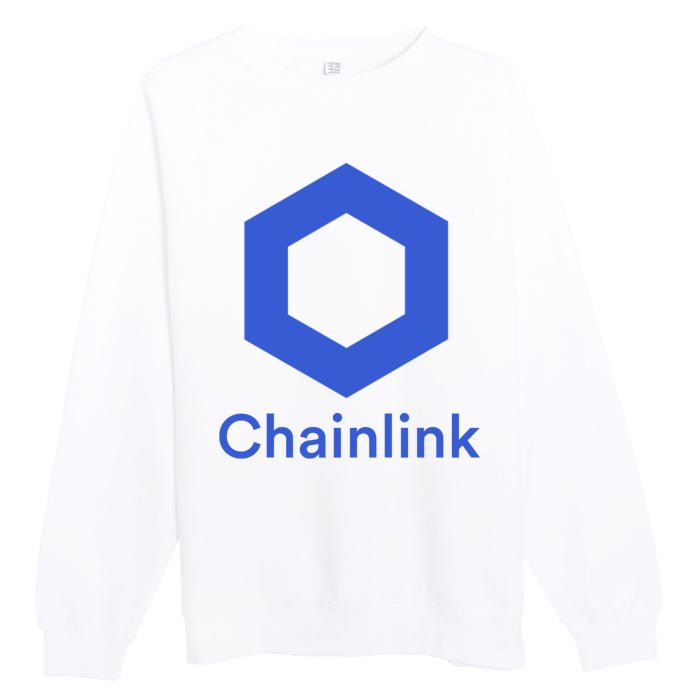 Funny Chainlink LINK Chainlink Blue Funny Chainlink Crypto Chainlink Merch Premium Crewneck Sweatshirt