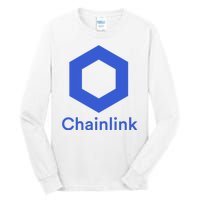 Funny Chainlink LINK Chainlink Blue Funny Chainlink Crypto Chainlink Merch Tall Long Sleeve T-Shirt