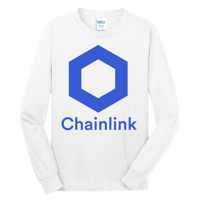 Funny Chainlink LINK Chainlink Blue Funny Chainlink Crypto Chainlink Merch Tall Long Sleeve T-Shirt