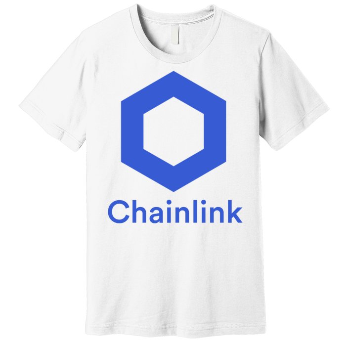 Funny Chainlink LINK Chainlink Blue Funny Chainlink Crypto Chainlink Merch Premium T-Shirt