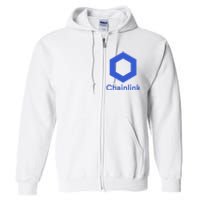 Funny Chainlink LINK Chainlink Blue Funny Chainlink Crypto Chainlink Merch Full Zip Hoodie