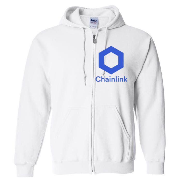 Funny Chainlink LINK Chainlink Blue Funny Chainlink Crypto Chainlink Merch Full Zip Hoodie