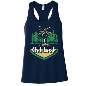 Funny Camping Let's Get Lost Women's Racerback Tank