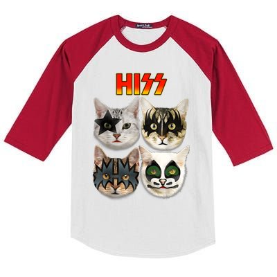 Funny Cat Lover Cat Hiss Cat Owner Cat Humor Kids Colorblock Raglan Jersey