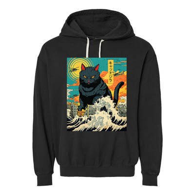 Funny Cat Lover Catzilla Cat Owner Garment-Dyed Fleece Hoodie