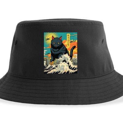 Funny Cat Lover Catzilla Cat Owner Sustainable Bucket Hat