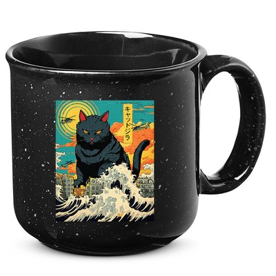 Funny Cat Lover Catzilla Cat Owner 15oz Campfire Ceramic Mug
