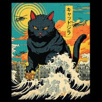 Funny Cat Lover Catzilla Cat Owner Drawstring Bag