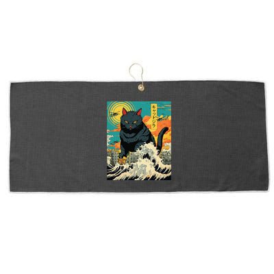 Funny Cat Lover Catzilla Cat Owner Large Microfiber Waffle Golf Towel