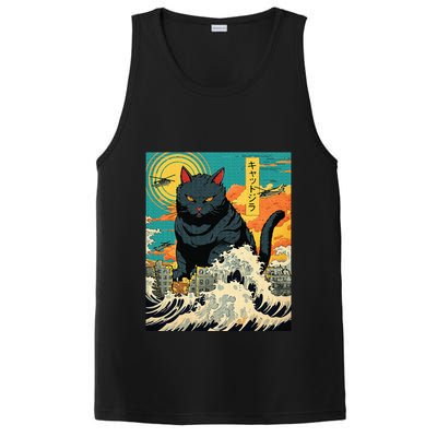 Funny Cat Lover Catzilla Cat Owner PosiCharge Competitor Tank