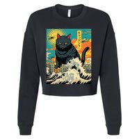 Funny Cat Lover Catzilla Cat Owner Cropped Pullover Crew