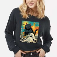 Funny Cat Lover Catzilla Cat Owner Cropped Pullover Crew