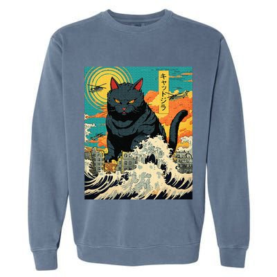 Funny Cat Lover Catzilla Cat Owner Garment-Dyed Sweatshirt