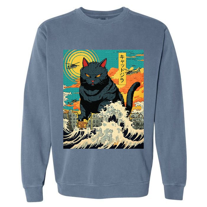 Funny Cat Lover Catzilla Cat Owner Garment-Dyed Sweatshirt