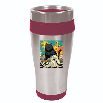 Funny Cat Lover Catzilla Cat Owner 16oz Travel Tumbler