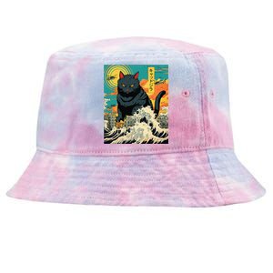 Funny Cat Lover Catzilla Cat Owner Tie-Dyed Bucket Hat