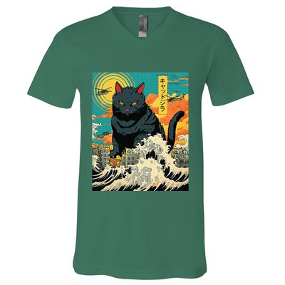 Funny Cat Lover Catzilla Cat Owner V-Neck T-Shirt