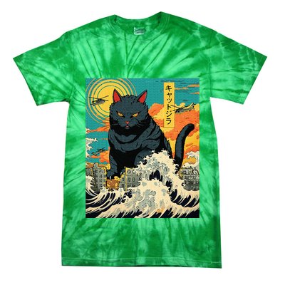 Funny Cat Lover Catzilla Cat Owner Tie-Dye T-Shirt