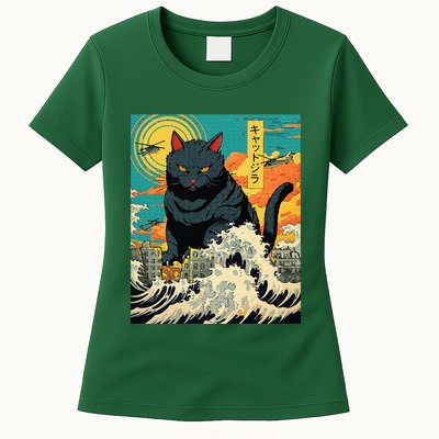 Funny Cat Lover Catzilla Cat Owner Womens T-Shirt