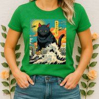 Funny Cat Lover Catzilla Cat Owner Womens T-Shirt