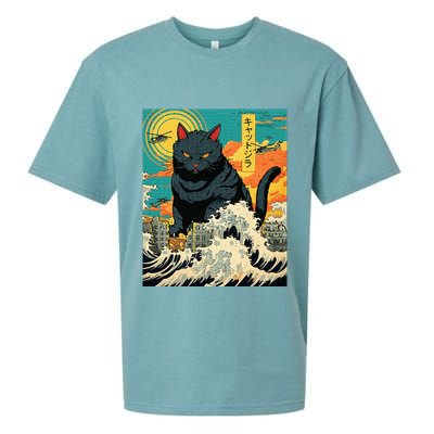 Funny Cat Lover Catzilla Cat Owner Sueded Cloud Jersey T-Shirt