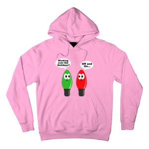 Funny Christmas Lights Joke Light Bulb Working Off On Pun Hoodie